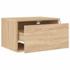 vidaXL Table de chevet murale avec lumi&egrave;res LED ch&ecirc;ne sonoma