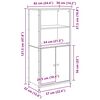 vidaXL Haut Armoire Ch&ecirc;ne artisanal 62 x 36 x 121,5 cm