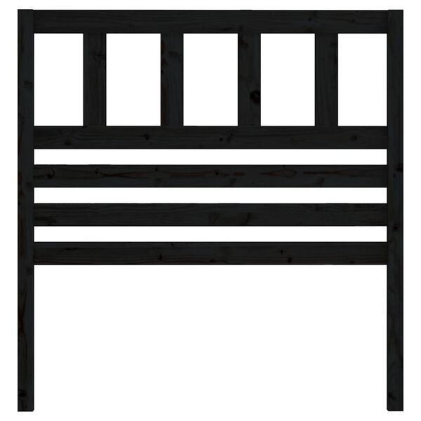 vidaXL T&ecirc;te de lit Noir 96x4x100 cm Bois massif de pin