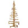 vidaXL Arbre de No&euml;l en bois Marron 150 cm Bois massif en pin
