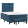 vidaXL Sommier &agrave; lattes de lit et matelas bleu fonc&eacute; 120x190cm velours