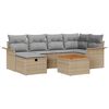 vidaXL Ensemble de canap&eacute; de jardin 7 pc Beige polyrotin