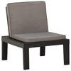 vidaXL Chaises de salon de jardin et coussins lot de 2 Plastique Gris