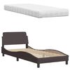vidaXL Lit avec matelas marron fonc&eacute; 80x200 cm tissu