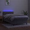 vidaXL Sommier &agrave; lattes de lit avec matelas et LED Gris clair 80x200cm