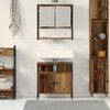 vidaXL Ensemble de mobilier de salle de bain avec &eacute;tag&egrave;re 2 pcs Marron