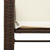 vidaXL Canap&eacute; de jardin 2 places avec table et tabourets marron rotin