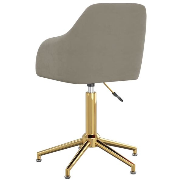 vidaXL Chaises pivotantes &agrave; manger lot de 6 gris clair velours