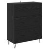 vidaXL Haut Armoire 2 pcs Ch&ecirc;ne noir Bois d'ing&eacute;nierie et verre