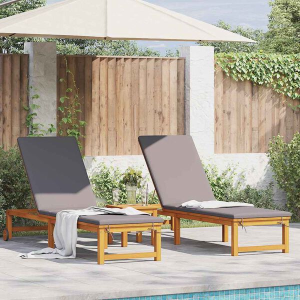 vidaXL Transat 3 pcs Marron 35 x 35 x 34cm Bois d'acacia massif
