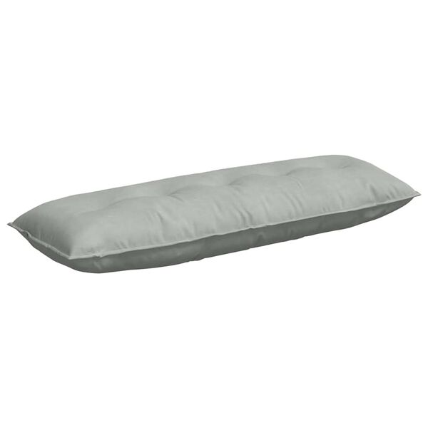 vidaXL Coussin de Dos Gris clair 140 x 50 cm Tissu en velours c&ocirc;tel&eacute;