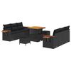 vidaXL Ensemble de canap&eacute; de jardin avec coussin 11 pcs Noir polyrotin