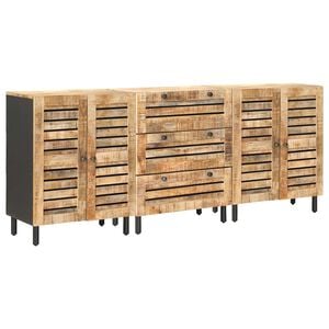 vidaXL Armoires de rangement 3 pc 180 x 33 x 75 cm Naturel