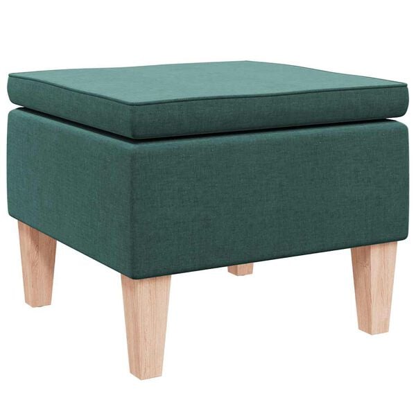 vidaXL Tabouret avec pieds en bois Vert fonc&eacute; Tissu