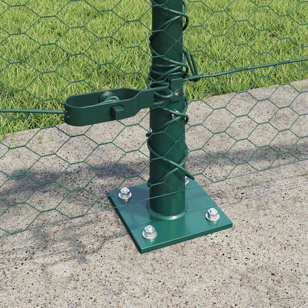 vidaXL Poteau de cl&ocirc;ture. Vert 10 x 0,4 m (maille de 25 mm)