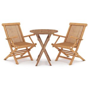 vidaXL Ensemble &agrave; manger de jardin 3 pcs Bois de teck massif