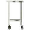 vidaXL Table de travail de cuisine avec roues 55x30x85 cm inox