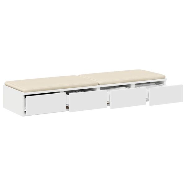 vidaXL Tiroirs de lit Blanc 120 x 36,5 x 16,5 cm Bois d'ing&eacute;nierie