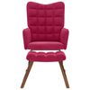 vidaXL Chaise &agrave; bascule avec repose-pied rouge bordeaux velours