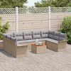 vidaXL Ensemble de canap&eacute; de jardin 10 pcs Beige Poly rotin