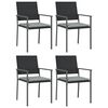vidaXL Ensemble &agrave; manger de jardin 5 pcs coussins r&eacute;sine tress&eacute;e acier