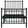 vidaXL Cadre de lit m&eacute;tal sans matelas avec pied de lit noir 75x190 cm