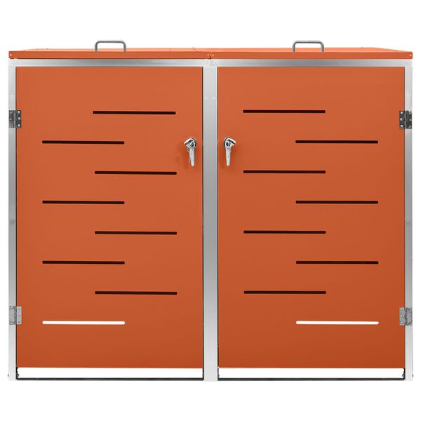vidaXL Abri pour deux poubelles 138x77,5x112,5 cm Inox