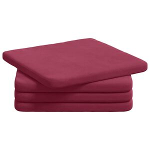 vidaXL Coussins de si&egrave;ge 4 pcs Bordeaux 40 x 40 x 3 cm Velours