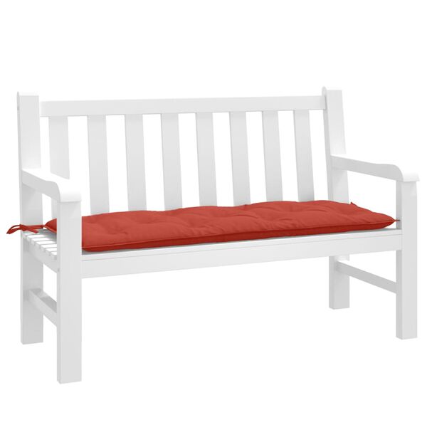vidaXL Coussin de banc de jardin rouge m&eacute;lang&eacute; 120x50x7 cm tissu