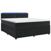 vidaXL Lit boxspring avec matelas Noir 160 x 200 cm Velours