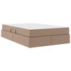 vidaXL Lit avec rangement et matelas 2 pcs Cappuccino Cuir