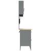 vidaXL Placard de travail 10 pcs Noir Bois d'ing&eacute;nierie et acier