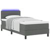 vidaXL Lit &agrave; ressorts avec matelas Gris fonc&eacute; 90 x 190 cm tissu