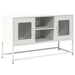 vidaXL Meuble TV blanc 100,5x39x60,5 cm acier