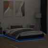 vidaXL Cadre de lit avec LED sans matelas noir 120x190 cm