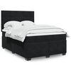 vidaXL Sommier &agrave; lattes de lit avec matelas Noir 140x190 cm Velours