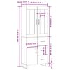 vidaXL Buffet haut Ch&ecirc;ne fum&eacute; 69,5x34x180 cm Bois d'ing&eacute;nierie