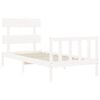 vidaXL Cadre de lit sans matelas blanc bois de pin massif