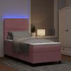 vidaXL Lit &agrave; ressort LED avec matelas Rose 100 x 200 cm tissu
