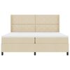 vidaXL Lit &agrave; ressorts avec matelas Cr&egrave;me 200 x 200 cm tissu
