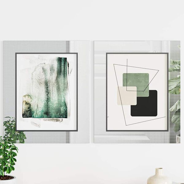 vidaXL Carreau de miroir mosa&iuml;que 12 pcs Argent&eacute; 100 x 4 cm Verre