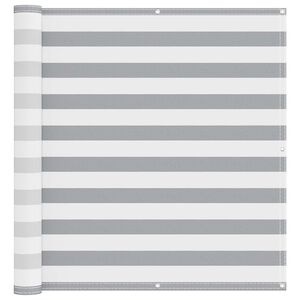 vidaXL &Eacute;cran de balcon Gris clair et blanc 110 x 1000 cm Tissu Oxford