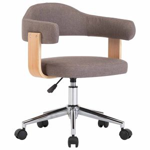 vidaXL Chaise pivotante &agrave; manger Taupe Bois courb&eacute; et tissu