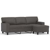vidaXL Canap&eacute; &agrave; 3 places avec repose-pieds Gris 180 cm Similicuir