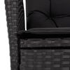 vidaXL Ensemble &agrave; manger de jardin coussins 7pcs Noir R&eacute;sine tress&eacute;e