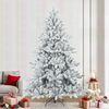 vidaXL Sapin de No&euml;l artificiel &agrave; branches pliantes, duveteux de neige