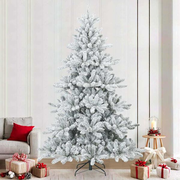 vidaXL Sapin de No&euml;l artificiel &agrave; branches pliantes, duveteux de neige