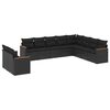 vidaXL Salon de jardin 10 pcs avec coussins noir r&eacute;sine tress&eacute;e