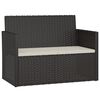vidaXL Banc de jardin avec coussins Noir 105 cm R&eacute;sine tress&eacute;e