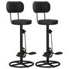 vidaXL Tabourets de bar lot de 2 noir cuir de ch&egrave;vre v&eacute;ritable